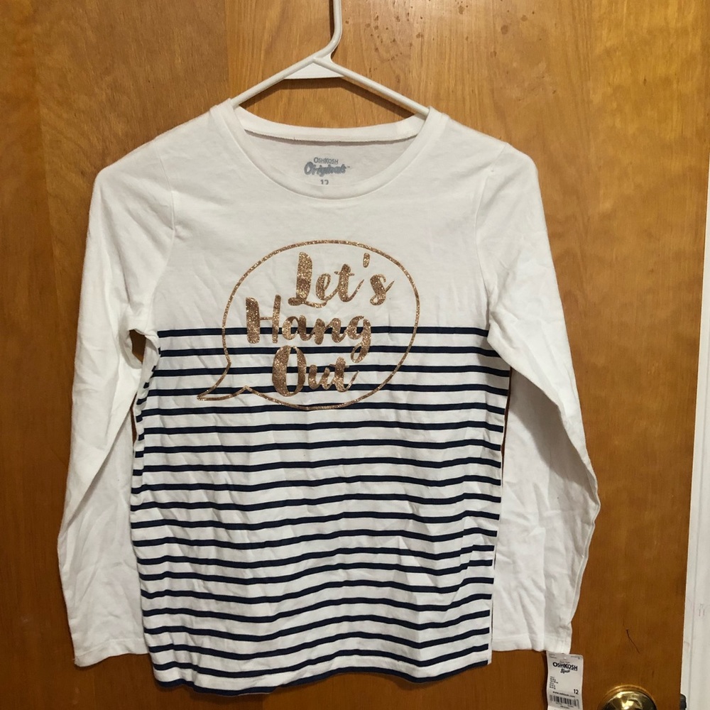 NWT striped girls long sleeve tee OshKosh size 12